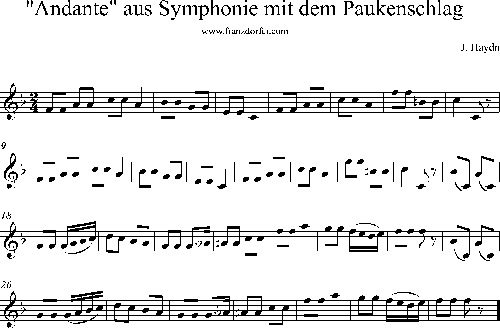 Andante, Sinfonie mit dem Paukenschlag, F-Dur
